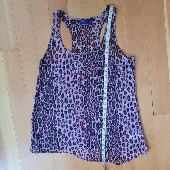 Vintage y2k miley cyrus pink leopard print sheer racerback tank flowy - Picture 5 of 8